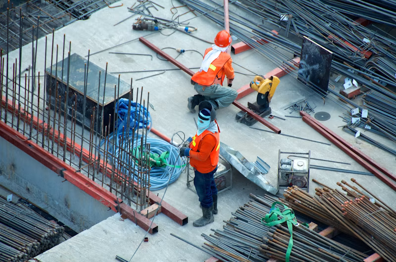 BR Builders construction engineers at building site in Thoothukudi